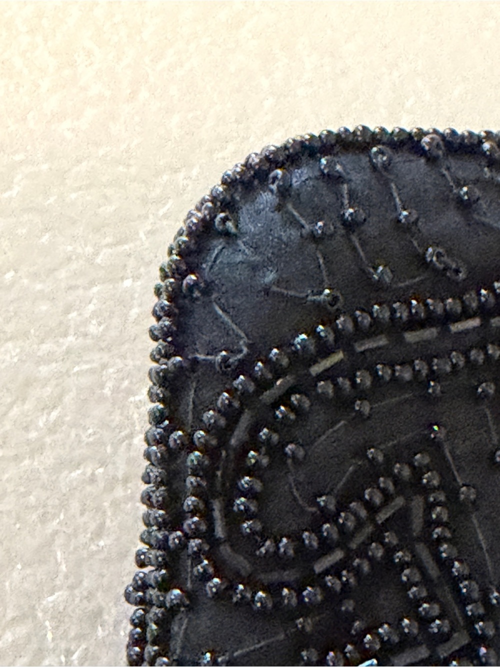 Vintage Schildkraut Black Beaded Formal Clutch Purse - Picture 5 of 13
